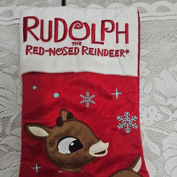 Rudolph Red Nose Reindeer Stocking 17" Christmas Dan Dee holiday nostalgia colle - Picture 2 of 8